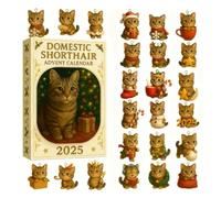 Advent Calendar 2025 Cat Ornament for Christmas Countdown Decor | Durable acrylic festive countdown calendar for cat lovers, fits for home and car decor 1 Set
