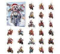 Advent Calendar 2025 Christmas Dog Hanging 2D Acrylic Pendant | Durable acrylic material with vibrant patterns designed for holiday tree home decoration D