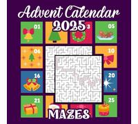 Advent Calendar 2025 Mazes: 129 Christmas Countdown Maze Puzzles for Kids and Families: Fun Holiday Advent Activity Book with Daily Maze Challenges | Perfect Christmas Gift for Children Ages 4-10