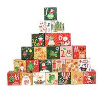 Advent Calendar Box 24 Days Countdown Empty Advent Calendar to Fill Yourself 24PCS 3 inch Kraft Paper 2023 for Xmas Party Supply Style 1