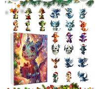 Advent Calendars 2024 Christmas Dragon - Acrylic Dinosaur Ornament Display | Festive 24 Days Christmas Calendar Countdown For Home | Creative Holiday Reveal Set For Living Room Children Room