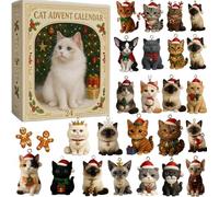 Advent Calendars 2025,24 Days Christmas Advent Calendar,Capybara Advent Calendars 2025, Cat Advent Calendar Pandas Ornaments, 2025Glass Seaside Xmas Decoration (Cute Cat)