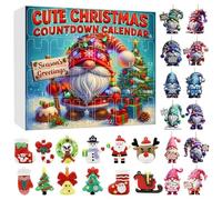 Advent Calendars 2025, 24 Days Christmas Countdown Advent Calendars with 24pcs 2D Acrylic Pendants Ornaments for Kids Adults