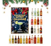 Advent Cocktail Calendar | Christmas Countdown Calendar, 24 Days Christmas Countdown Calendar24 Miniature, 2D Acrylic Decoration Surprise | For Cocktail Lovers