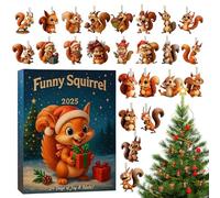 Advent Countdown Calendar - Winter Seasonal 2D Flat | Squirrel Jewelry Advent Countdown Calendar, For Christmas Tree, Window, Wall, Door, Amici, Teens e Pet Lovers