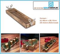 Advent-Deko-Tablett-Elch-Aus-Mango-Holz-Mit-Alu-Griffen 48 CM Natura-Argento