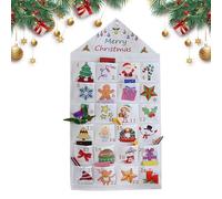 Advent - Empty 24-Day Fabric Countdown for Home, Reusable DIY Fillable with Hangable Design, Christmas Countdown for Holiday, Family, Kids, Gift