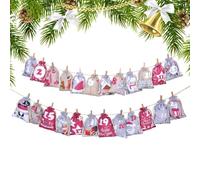 Advent Natale 24 giorni, riutilizzabile, riempibile, decorazione natalizia | Conto alla rovescia per caramelle, con numeri per feste, matrimoni, bambini e adulti, giocattolo decorativo