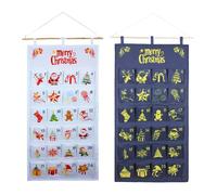 Advent pocket calendar 2025-100x50cm Versatile Festive Accent, Hanging Countdown Bag, 24-Day Storage Organizer | Christmas Pocket Cälendar for Classroom Kindergarten Bedroom Nursery Living Room