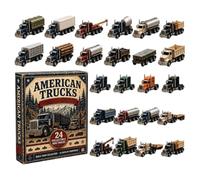 Advent Truck Ornaments Calendar - 2d Acrylic 24-day Keepsake Decor | Countdown Decoration Truck Model Ornaments For Collectors Students | Boys Party Tree Wall Mantel