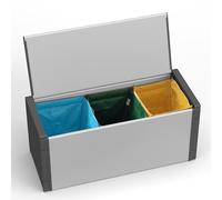 Adventa: Cassapanca per Raccolta differenziata in resina di PVC e PP, Facile da Montare, Resistente, Adatto ad ambienti Interni ed Esterni, 85L x 34P x 38H cm, Grigio