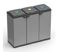 Adventa: Mobile Portasacco Tris per Raccolta differenziata in Plastica, Facile da Montare, Modular System, adatto a Sacchi da 80-110 L, Resistente, Ambienti Interni ed Esterni, 102L x 38P x 87H cm