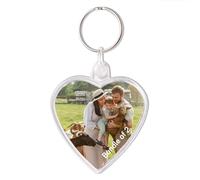 Adventa Portachiavi a forma di cuore vuoto, confezione da 2, ideale come regalo personalizzato, Trasparente, Taglia unica, Moderno