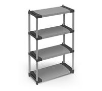 Adventa: Scaffale in resina di PVC e PP, 4 Ripiani, Facile da Montare, Modular System, Resistente, Adatto ad ambienti Interni ed Esterni, 80L x 40P x 165H cm