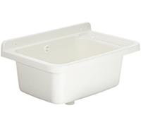 Adventa: Vasca in resina di PP con Dispenser, fissaggio a Parete, Con Sifone e Piletta, Resistente agli acidi di uso comune, Lavanderia, Garage, Esterno, 60L x 40P x 25H cm, Bianco