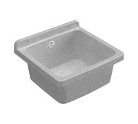 Adventa: Vasca in Resina di PP, Fissaggio a Parete, Compatto, con Sifone e Piletta, Resistente agli acidi di Uso Comune, Lavanderia, Garage, Esterno