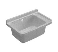 Adventa: Vasca lavatoio in resina di PP, fissaggio a Parete, Con Sifone e Piletta, Resistente agli acidi di uso comune, Lavanderia, Garage, Esterno, 58,3L × 39P × 24H cm, Granito