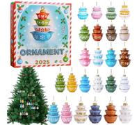 Advents Christmas Calendars, 2025 2D Acrylic 24 Day Holiday Advents Pendant, Holiday Decor Crafts Calendar for Wall, Window, Door, Tree, Indoor, Living Room, Bedroom, 11.02x7.09x1.18 Inches