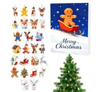 Adventscountdown mann Ornamento, 2D 24 giorni, giocattolo da collezione | calendario con ciondolo - per bambini, ragazze, uomini, famiglia, aule, uffici