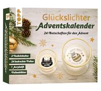Adventskalender Glückslichter: 24 Teelicht Botschaften