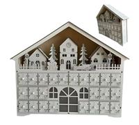 Adventskalender Holz | Weihnachtskalender mit Warmweißem LED Licht | Wiederverwendbarer Deko Kalender für Kinder und Erwachsene | Natürliche Weihnachtsdeko zum Befüllen