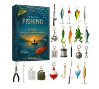AdventtFishing Calendar - Acrylic Fishing Countdown, 24 Day 2D Adult AdventtCalendar 2025, Fish Bait Decor | Surprise For River Lake, Shallow, Jigging Trolling, Casting Stream