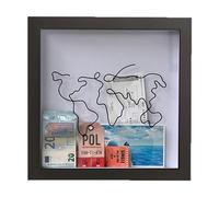 Adventure Archive Box, Travel Shadow Box, Ticket Shadow Box with Slot, Memory Boxes for Keepsakes, Travel Adventure Archive Shadow Box (M,Black)