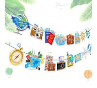 Adventure Awaits Banner Forniture per feste di viaggio Avventura Inizio Ghirlanda per Compleanno Laurea Pensione Addio Addio Andare via Addio al nubilato Forniture per decorazioni