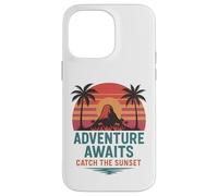 Adventure Awaits Catch the Sunset, design retrò da viaggio Custodia per iPhone 14 Pro Max
