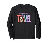 Adventure Awaits Retirement Travel Retired Traveler Journey Maglia a Manica