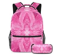 Adventure Awaits, zaino con astuccio, set da 2 pezzi, perfetto per studenti, ragazzi, ragazze e adolescenti, colore rosa tie dye, Multicolore#02, B:29.4x20x40cm P:19x7.5x3.8cm, Zaini Daypack