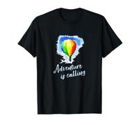 Adventure Is Calling Citazione di viaggio in mongolfiera Maglietta