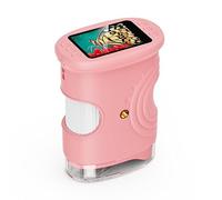 Adventure Microscopio per bambini, mini microscopio digitale per bambini, microscopio tascabile portatile 1000X, schermo IPS da 2,0 pollici con LED, microscopio digitale e connessione USB al PC (rosa)