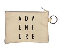 Adventure Square Black Graphic Portachiavi Portamonete Beige