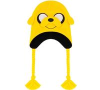 Adventure Time Beanie Hat, Berretto Invernale Peruviano con Nappe, Giallo, Taglia Unica