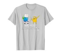 Adventure Time Finn And Jake Fist Bump Maglietta, Uomo, Argento, S