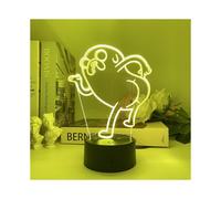 Adventure Time Jake il cane si piega sopra figura 3d luce notturna pannello acrilico base