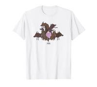 Adventure Time Lumpy Space Princess & Wolves Maglietta, Uomo, Bianco, M