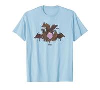 Adventure Time Lumpy Space Princess & Wolves Maglietta, Uomo, Celeste, M
