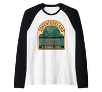 Adventureland Park - Maglietta Altoona Iowa Retro Rides Fireworks Maglia con Maniche Raglan