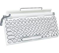 Adventurers Tastiera retrò per macchina da scrivere, layout 75%, tastiera wireless a 83 tasti con interruttore blu, Bluetooth 5.0 e commutazione multi-dispositivo, stile punk vintage, sostituibile a