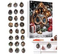 Adviento con Animales - Acrílico 2D 24 Días Calendario De Navideño Para Árbol | Colgante Festivo De Animales Lindos - Para Fiesta Puerta Espejo Retrovisor Árbol Balcón
