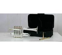 ADVIK Piccola tromba ottone + finitura argento passo Sib/A con custodia rigida e mp
