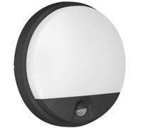 Adviti Agat Lampada da Parete Esterno Con Sensore di Movimento 4000K IP54 (1100lm Nero)