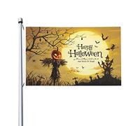 Advocacy Decorazione esterna Halloween Pumpkin Scarecrow Flag Divertente Bandiera in poliestere 3x5 Ft per camere da letto,Feste e celebrazioni