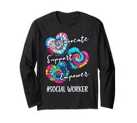 Advocate Support Empower Tie Dye a Family Work Assistente Sociale Maglia a Manica