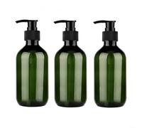 Advokingtap 3 flaconi dispenser di sapone da 300 ml con pompa a mano per lozioni da bagno e saponi liquidi, 16,6 x 6,4 x 6,4 cm (verde)