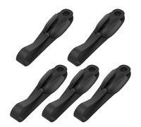 Advokingtap 5 ganci in silicone per ghirlande con retro autoadesivo, per caminetto, camino, scale, ghirlande natalizie, ganci per appendere la calza della Befana, organizer per filo da cucina (nero)