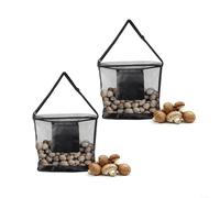 Advokingtap Borsa per raccogliere la frutta, borsa a rete per la caccia ai funghi, grande capacità per foraggiamento con custodia, pieghevole raccolta raccolta per giardino bushcraft (nero)