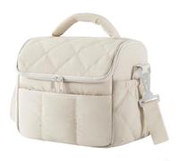 Advokingtap Borsa termica per il pranzo con tessuto Oxford impermeabile e strati termici ispessiti per campeggio, escursionismo, picnic, lavoro o scuola, beige (nero)